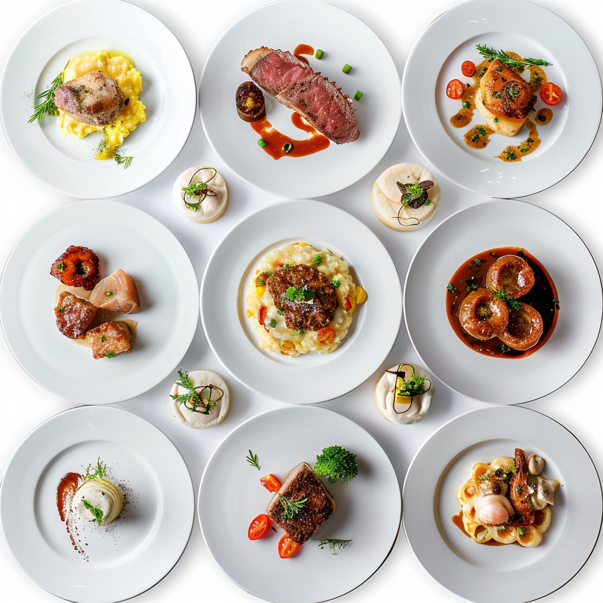 Selection of plated dishes as pricing hero